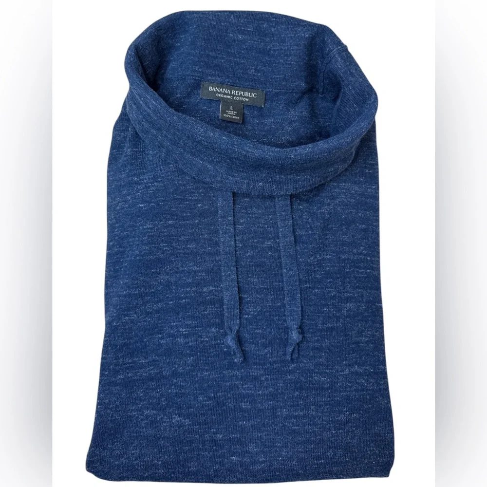 Banana Republic Organic Cotton Heathered Blue Turtleneck Sweater-Men’s Size L